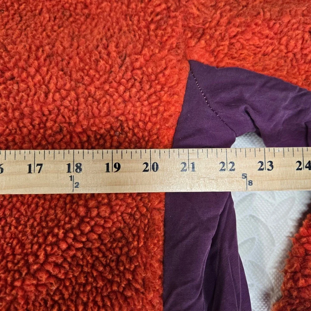 We The Free People Rivington Red Purple Sherpa Fleece Bomber Jacket Womens Small
